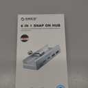 ORICO USB Hub 3.0, Clamp USB Hub with Extra Power Port, Aluminum USB C Adapter with 2 USB-A Data Ports,3.5mm AUX, SD/TF Card Reader for Desktop(Black)