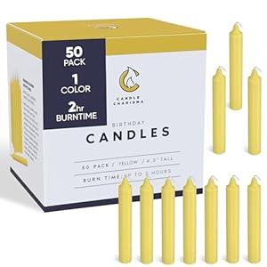 Candle Charisma 50 Multi-Colored Spell Candles - 4" Unscented Paraffin Chime Candles, Smokeless & Dripless Colored Candles, 2 Hours Burn Time 1/2 Inch Taper Candles for Parties