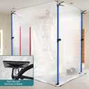 10 Foot Dust Barrier Poles, 4 Pack Dust Containment Poles with 2 Heavy-Duty Zippers for Dust BarriersBlue