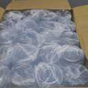 Lueumxc 40 Pack Plastic Ribbed Wine Glasses, 14Oz Origami Disposable Wine Glasses Unbreakable Clear Plastic Cocktail Glasses Recyclable Shatterproof Reusable Wine Cups (14oz-blue-40pack)