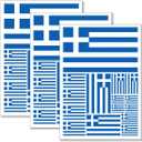 QQSD Greece Flag Sticker Greek Decal in Multiple Sizes, 3 Pack, 11.7 x 8.3 Inches