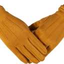 Womens Winter Suede Gloves With Touchscreen Texting Finger Wool Lined Windproof Warm Fashion Dress Gloves
