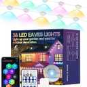 Permanent Outdoor Lights, 63.6ft with 36 RGBIC LED Light with App Control, Waterproof Permanent Christmas Lights for Outside Roofline Decor, Garden Decor, House,Party, Holiday Xmas Decoration