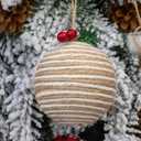 12PCS Rustic Christmas Ornaments Set, 8 Burlap Balls & 4 Paper Honeycomb Ornaments, 3.15" Farmhouse Vintage Holiday Tree Decorations