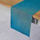Solino Home Linen Small Table Runner 60 Inches - Athena, 100% Pure Linen Chambray Teal Table Runner 14 x 60 Inch Ideal for Dresser and Coffee Tables - Fall