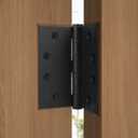 Haidms 304 Stainless Steel Matte Black 4'' Door Hinges for Exterior Doors Ball Bearing Door Hinges 4in x 4in with Square Corners, Heavy-Duty, 3PACK