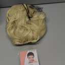 Morvally Short Blonde Wavy Bob Wig with Bangs for Women 16 Inches Natural Synthetic Hair Wavy Wigs