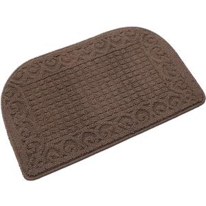 COSY HOMEER 27X18 Inch Anti Fatigue Kitchen Rug Mats are Made of 100% Polypropylene Half Round Rug Cushion Specialized in Anti Slippery and Machine Washable (Brown 1 pc) …