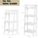 UTEX 4-Tier Ladder Shelf, Freestanding Bathroom Shelf, Open Wood Shelving Unit, Bathroom Floor Ladder Shelf (White)