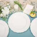 DaYammi 60PCS Ivory Plastic Plates, Fancy Plastic Plates Disposable Heavy Duty Disposable Plates Premium 10inch Ivory Dinner Platos Hard Plastic Platos Disposable for Party Wedding Bridal Shower