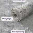 DEXI Hallway Runner Rug, 2x7 Distressed Non Slip Runners Carpet, Boho Vintage Soft Thin Indoor Rug, Stain Resistant Washable Entry Mat for Entryway Kitchen Laundry Room Living Room, Grey