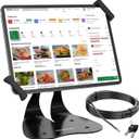 AboveTEK Anti-Theft iPad Kiosk Stand, 360° Swivel POS Tablet Mount with Security Cable & Key, Fits 7–13-inch iPad & Samsung Galaxy Tab, Perfect for Retail & Business