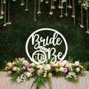 Wooden Bride to Be Circle Sign,Wedding Table Centerpiece Decoration,Wedding Decor Stand,Vow Renewal Table Decorations, Bridal Shower,Engagement, Bachelorette Party Decorations Supplies