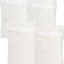 4 Piece Small, Durable Organic Cotton Mesh Laundry Bag with Strong Zipper and Breathable Mesh, Delicate Laundry Bag for Underwear, Clothes, Pants and Socks