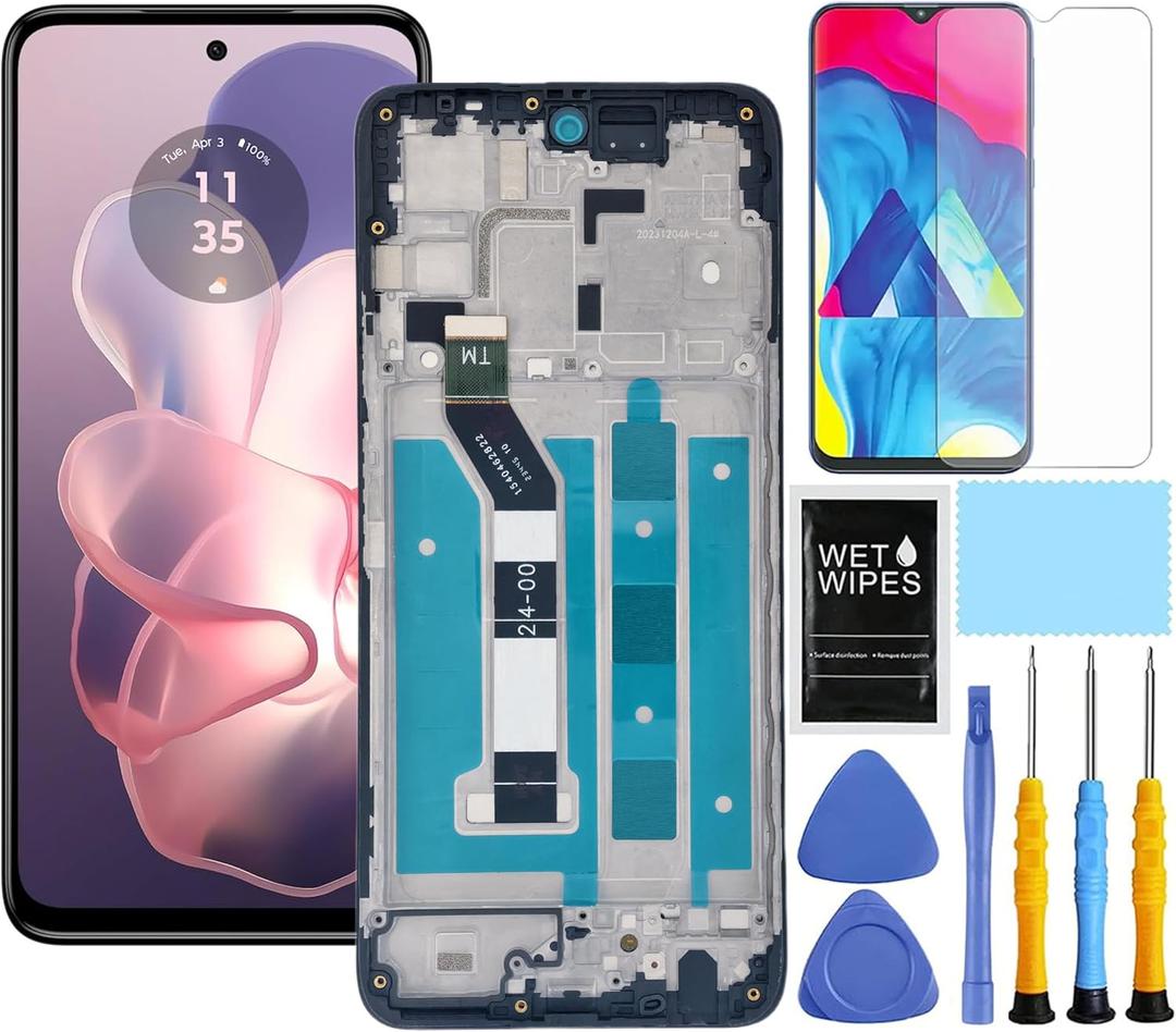 for Motorola G Power [2024 Version] Screen Replacement with Frame for Moto G Power 2024 Screen Replacement kit XT2415 XT2415-1 XT2415-5 XT2415V LCD Display Digitizer Touch Screen Assembly 6.5 "