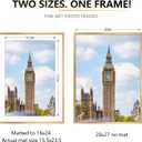 Puzzle Frame 20x27 Rose Gold with Real Glass, Display Pictures 16x24 with Mat or 27x20 Without, 20 x 27 Aluminum Metal Poster Frame for Vertical or Horizontal Wall Hanging