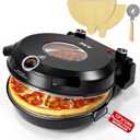 PYY Pizza Oven - 12 Inch Electric Pizza Maker Machine Heats up to 800 with Pizza Stone, Viewing Window, Thermometer Table Top Portable Pizza Cooker Countertop for Home Patio RV Dorm