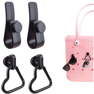 4Pcs Hooks Set Accessories Compatible for Bogg Bag, Insert Carabiner Key Chain Holder Charms, Compatible for Small & Large Beach Bags