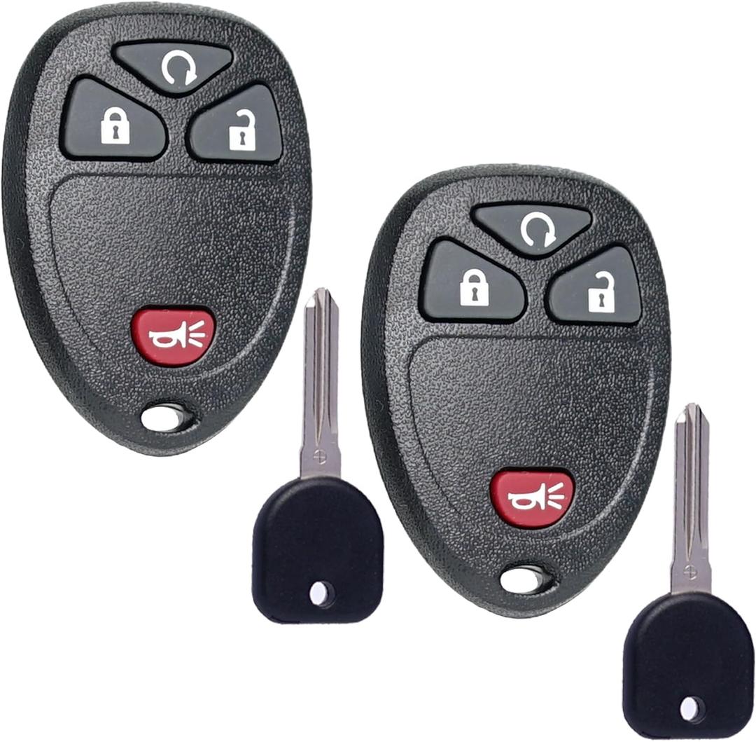 Key Fob Replacement Fits for GMC Acadia Sierra Chevy Silverado 1500 2500 Avalanche Traverse Equinox Buick Enclave 2007-2013 Keyless Remote Control OUC60270 Uncut Ignition Transponder Key
