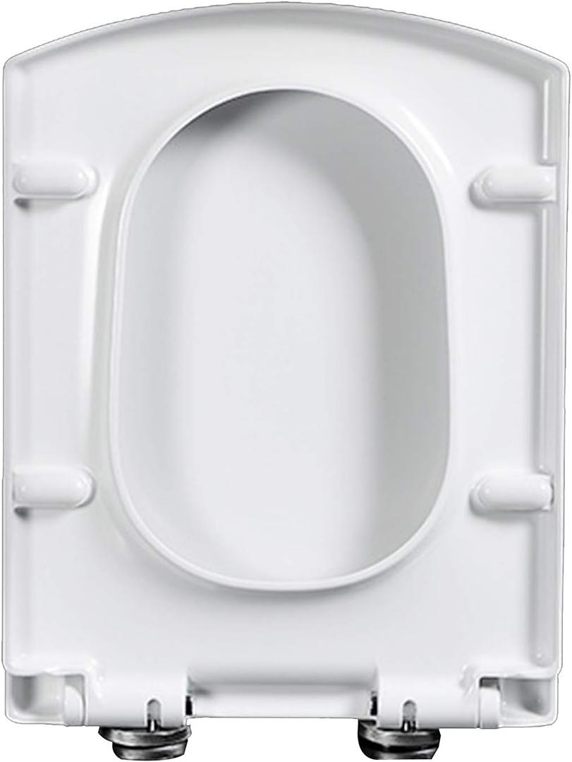 Toilet Seats Multifunctional Quiet Close PP Material Rectangle Type Thicken Mute Slow Down Detachable Bathroom Accessories Fits All Regular Toilet Bowls, White