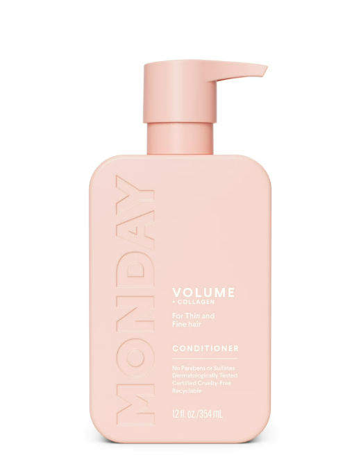 MONDAY Haircare VOLUME Conditioner Plumps Thin Fine Hair, Hydrolyzed Collagen, Coconut Oil, 12 fl oz