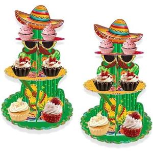 LFZHAN Fiesta Mexican Party Decorations,2 Pcs Cupcake Stands For Mexican Fiesta Party, Cinco De Mayo Party Favors