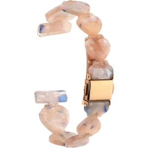 Abanen 20mm Resin Heart-Shaped Watch Band for Garmin Vivoactive 5 / Venu 2 Plus/Venu Sq, Lightweight Adjustable Wrist Strap with Foldover Clasp for Garmin Approach S50 (Shell)