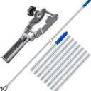Dreyoo Upgrade Pool Tablet Holder and 11.5 Foot Aluminum Telescopic Swimming Pool Pole Combo Kit, Aluminum Alloy Swimming Pool Tab Holder with Adjustable Screw, Fit for 3 Inch x 0-1.8 Inch Tablets