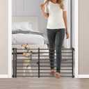 Malier Indoor Dog Gate with Door, 26-41" Extra Wide Full Metal Pet Gate Short Dog Gate for Stairs, Pressure Mount 20'' Tall Small Puppy Gate, Easy Step Over Low Gate for Doorways