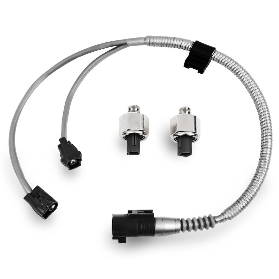 2 Pack Knock Sensor & Wiring Harness Kit Compatible with Toyota Avalon Camry Celica Highlander Sienna Solara and Lexus ES300 GS300 IS300 SC300 RX300 RX330 Replacement for 89615-12050 89615-12090