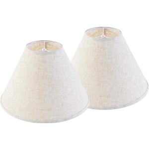 GO&SO Large Lamp Shades Set of 2 Oatmeal Beige Linen Lamp Shade, 6.5" Top x 16.3" Bottom x 10.5" Height, Replacement Lamp Shades for Table Lamps,Spider Empire Lamp Cover Handcrafted, Assembly Required