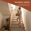 1Pcs Anti Slip Stair Rug - Vintage Pattern Carpet, Reusable Rugs for Home Stairs & Countertops, 29 * 10 inches