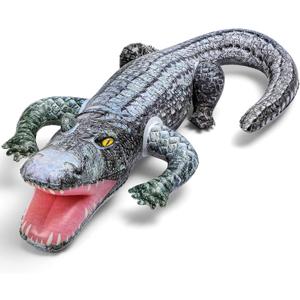 2 Pcs 55" Inflatable Alligator Toys Realistic Blow up Alligator Crocodile Animal Reptile Party Decor Props and Pool Floats Toys Jungle Party Garden Decorations