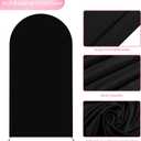 Wokceer 6.6FT Wedding Arch Backdrop Cover Spandex Fitted Black Wedding Backdrop Stand Covers Round Top Chiara Arch Cover for Birthday Party Ceremony Banquet Decoration