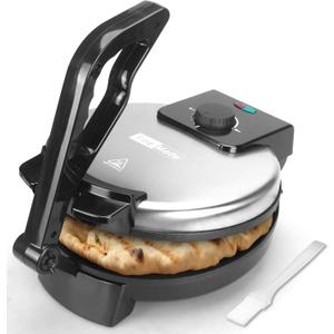 Compact Roti Maker Machine, Electric Tortilla Press, 10 inch with Detachable Handle, Chapati Maker Machine, Burrito Maker, Prensa Para Tortillas, Tortillera, Black