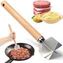 304 Stainless Steel Meat Chopper,Food Grade 6-Blade Ground Beef Chopper Potato Masher Hamburger Smasher Tool for Kitchen Cooking Vegetable Puree 11''