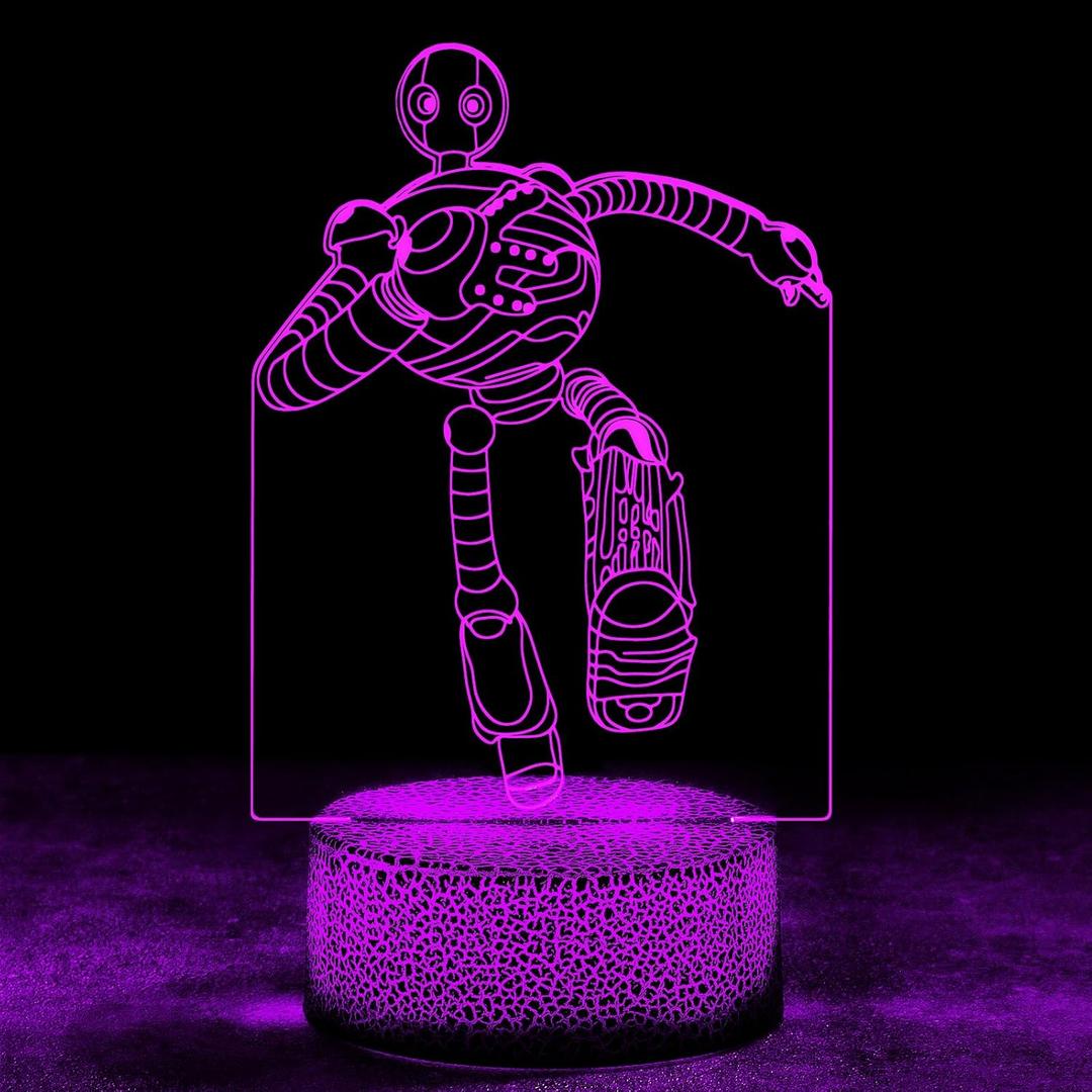 The Wild Robot -3D Robot Touch-Control Night Light Multi-Color LED Desk Lamp Decoration for Kids’ Rooms, Ideal for Christmas Gifts, Birthdays, and Holiday Décor