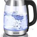 Electric Tea Kettles Glass for Boiling Water, Speed-Boil Electric Kettle,Hot Water Boiler Heater, Borosilicate Glass Teapot, Auto Shut-Off & Boil-Dry Protection, 1.8 Liter (glass)