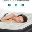 YITAHOME FullXL Size Air Mattress with Headboard and Pump, 18in Blow Up Mattress with Carry Bag, and Nozzles for Home, Camping, and Travel, Black