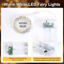 YPHSOL Fairy Lights Battery Operated String Lights 16.4ft 50LED Flashing and Constant Light Waterproof Silver Wire for Christmas DIY Party Wedding Decoration(Warm White, 4 Pack)