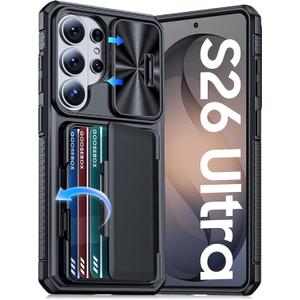 GooseBox for Samsung Galaxy S26 Ultra Case Wallet with RFID [Cards Holder][Camera Cover][Edge Raised] Full Body Shockproof Silicone Protective Phone Case for Galaxy S26 Ultra 2026 (Black)
