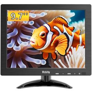 Wstirhy 9.7 Inch Small Monitor 1024x768 Portable Monitor 4:3 Screen Display with HDMI VGA AV BNC USB Port, 60Hz, VESA, Built-in Speaker, Remote Control for PC Computer Laptop RasPi