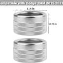 Center Console Screen Audio Knob Cover Compatible with Dodge Ram 2019 2020 2021 2022 2023 Screen Audio Control Volume Tune Control Switch Knobs Button Cover Interior Trim 2PCS (Silver)