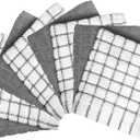 Bumble Dish Cloths (8 Pack) | 12" x 12" | 100% Cotton Kitchen Towels | 405 GSM | Soft, Highly Absorbent & Durable Dish Towels for Kitchen | Gray