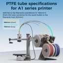 Sovol PTFE Tube 2.5mm ID 4mm OD, Length 5M/16.4ft, with 2 Couplers & Tubing Cutter for Bambu lab X1/ X1C/ P1P/ P1S/ A1/ A1 Mini, Prusa MMU3, Creality K1 Max/Ender 3 V3 & Direct Drive 3D Printer, Gray