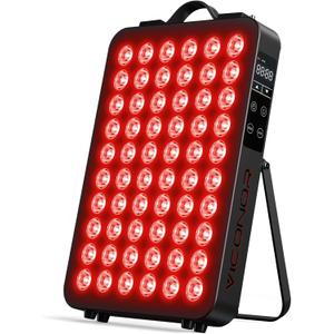 Red Light Therapy for Body, 660nm 850nm Near Infrared Light Therapy Panel, 60 Dual Chip LED Device with 300W of Power, Ideal for Body, Face, Improve Sleep, Skin Health, Includes Hanging Kit & Handle