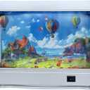 Aquarium Night Light with Rotating Castle Scene - Moving Picture Projection, White Mood Light for Bedroom/Office Decor, Unique Gift Idea