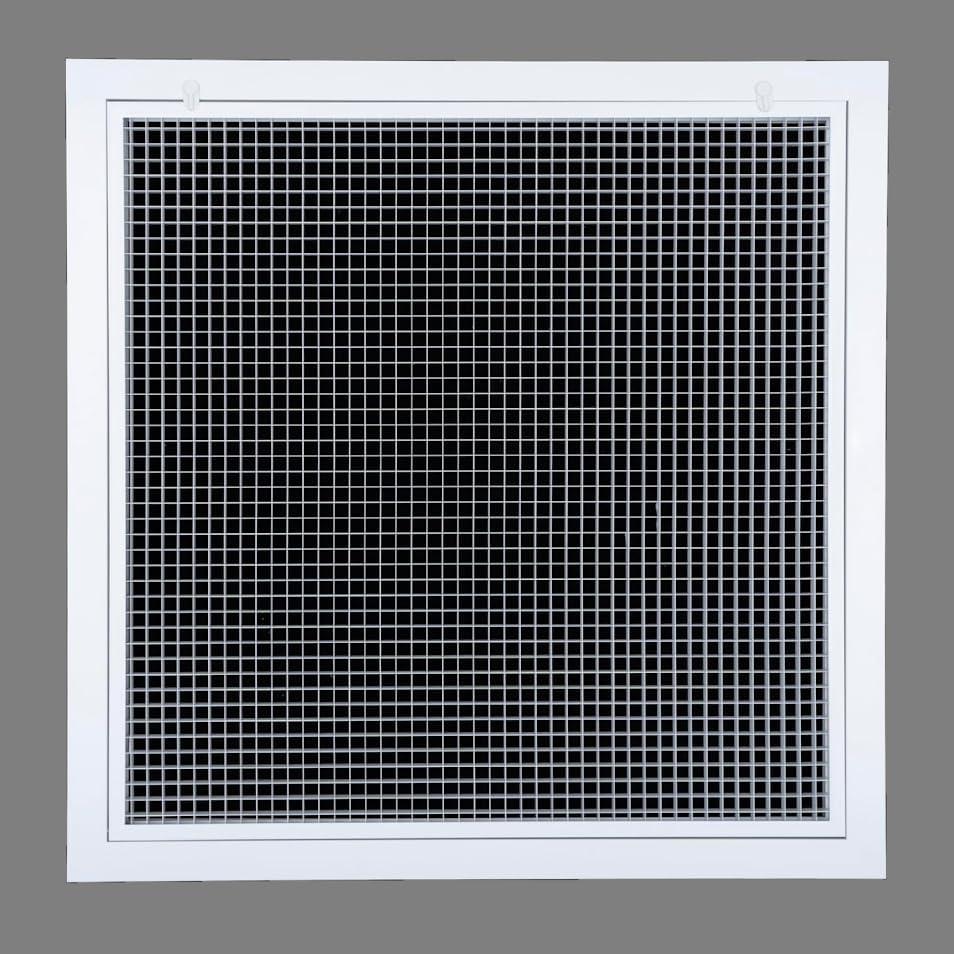 HVAC Premium 30" x 30" Cube Core Eggcrate Return Air Filter Grille for 1" Filter - Aluminum - White [Outer Dimensions: 32.5" x 32.5]