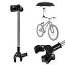 Flexzion Adjustable Bicycle Umbrella Clamp Holder  Universal Stroller Attachment, Wheelchair Umbrella Holder for Bike, Golf Cart, Beach Chair  Stainless Steel Quick Mount Frame