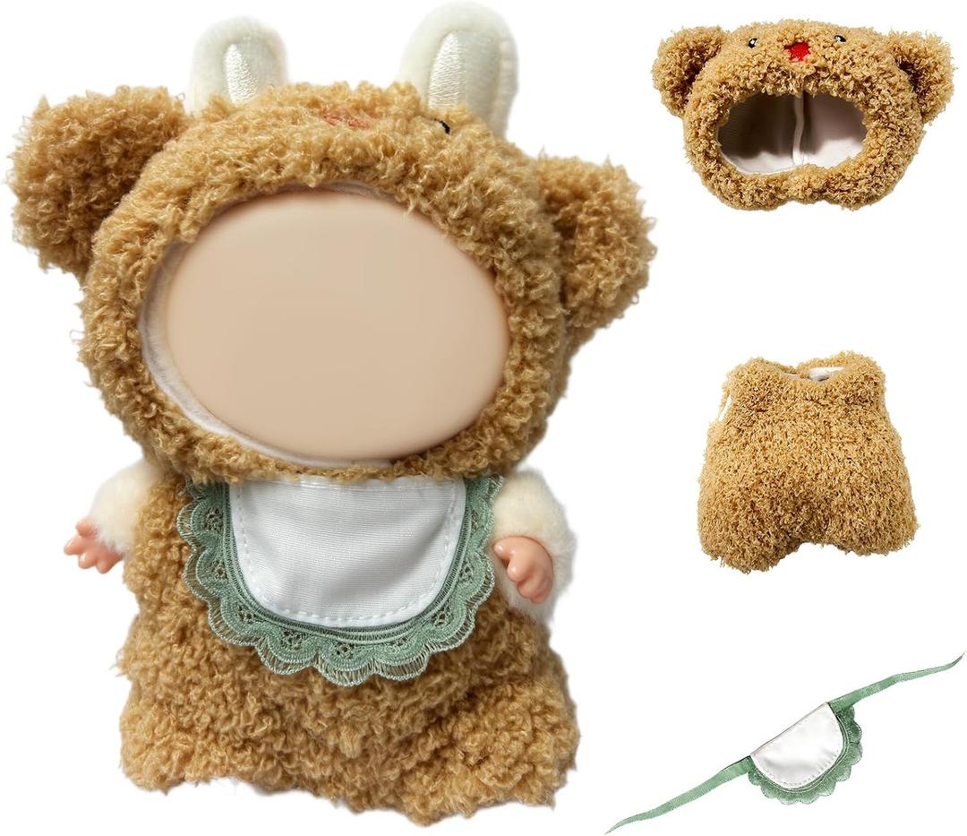 2 x 17cm Doll Clothes, Clothes for Dolls Outfit, Accessories for Dolls Clothes, Cute Clothes Set for Doll,No Doll Included(Khaki)